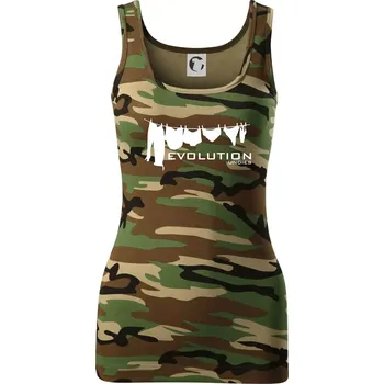 Dámské tričko Evoluce spodního prádla - Dámské Maskáčové tílko - XL ( Hnědý maskáč )