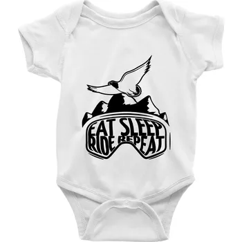 Kojenecký body Eat sleep ride repeat - hory - Body kojenecké s krátkým rukávem - Krátký r. do 3 měs ( Bílá )