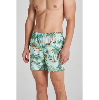 Pánské plavky PLAVKY GANT HAWAII PRINT SWIM SHORTS TURQUOISE MIST