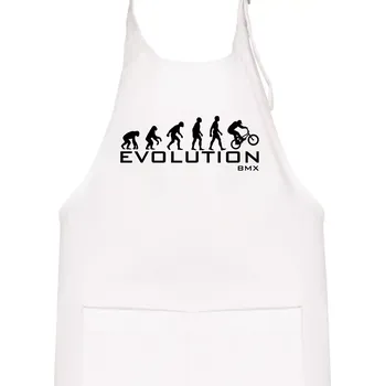Kuchyňská zástěra Evoluce BMX - Dětská zástěra na vaření - Univerzální velikost ( Bílá )