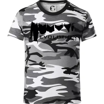 Evoluce spodního prádla - Dětské maskáčové triko - 146 cm/10 let ( Šedý maskáč )