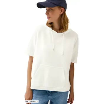 Dámské tričko Cecil s kapucí 303320 bílá perla velikost M