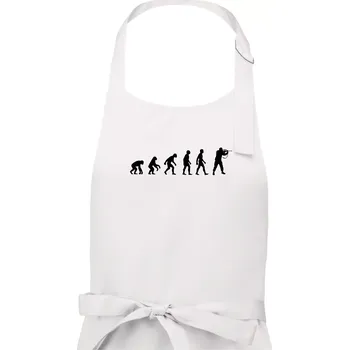 Kuchyňská zástěra Evoluce vojáka - stojící - Dámská zástěra na vaření - Univerzální velikost ( Bílá )