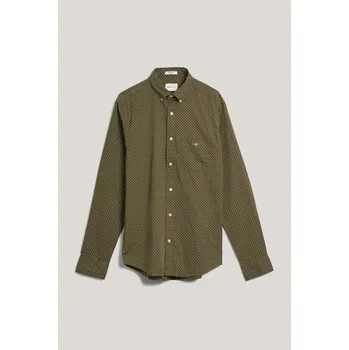 Pánské oblečení KOŠILE GANT REG MICRO PRINT SHIRT MOSS GREEN