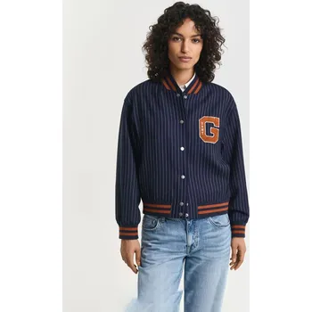 Dámská bunda BUNDA GANT PINSTRIPE VARSITY JACKET EVENING BLUE