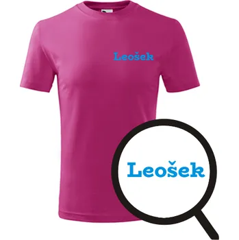 Chlapecké oblečení Purpurové dětské tričko Leošek - dětské tričko se jménem - barva purpurová - velikost 12let
