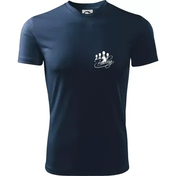 Bowling kuželky - Dětské triko sportovní (dresovina) - 134 cm/8 let ( Námořní modrá (velmi tmavá - téměř černá) )