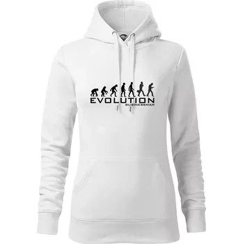 Dámská mikina Evoluce Businessman - Mikina dámská Cape s kapucí - XS ( Bílá )