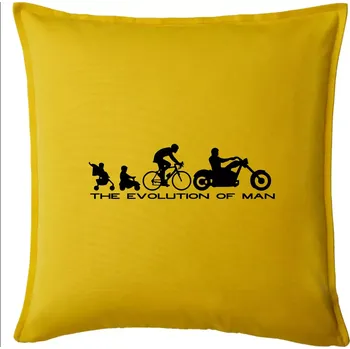 Polštář Evolution of man (Chopper) - Polštář 50x50 - 50x50 - Pouze potah ( Žlutá )