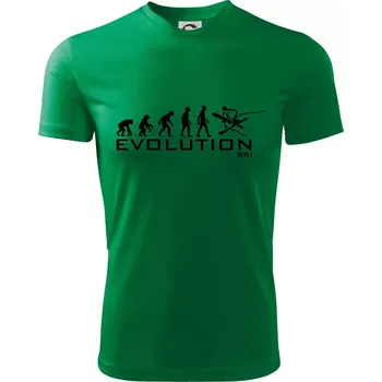 Evoluce lyžování - Dětské triko sportovní (dresovina) - 146 cm/10 let ( Středně zelená )