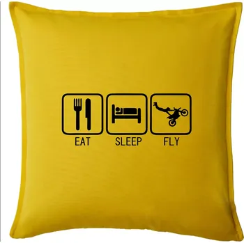Polštář Eat sleep Motocross - freestyle - Polštář 50x50 - 50x50 - Pouze potah ( Žlutá )