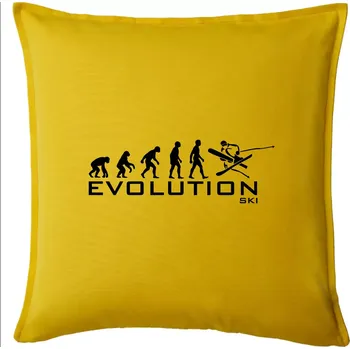 Polštář Evoluce lyžování - Polštář 50x50 - 50x50 - Pouze potah ( Žlutá )