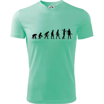 Chlapecké tričko Evoluce dřevorubec - sekera - Dětské triko sportovní (dresovina) - 146 cm/10 let ( Mátová )
