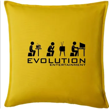 Polštář Evoluce zábavy - Polštář 50x50 - 50x50 - Pouze potah ( Žlutá )
