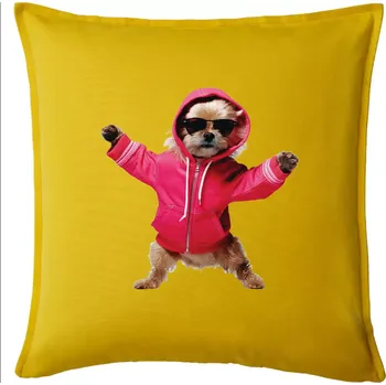 Polštář Yorkšír v mikině - Polštář 50x50 - 50x50 - Pouze potah ( Žlutá )