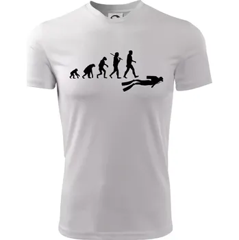 Chlapecké tričko Evoluce potápění - Dětské triko sportovní (dresovina) - 122 cm/6 let ( Bílá )