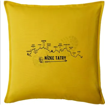 Polštář Profil kopca - Nízke Tatry - Polštář 50x50 - 50x50 - Pouze potah ( Žlutá )