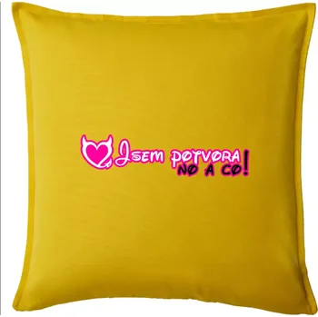 Polštář Jsem potvora, no a co! - Polštář 50x50 - 50x50 - Pouze potah ( Žlutá )