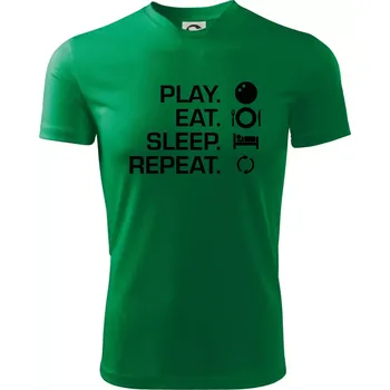 Chlapecké tričko Play eat sleep squash - Dětské triko sportovní (dresovina) - 146 cm/10 let ( Středně zelená )