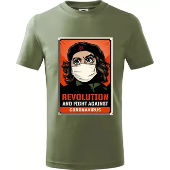 Chlapecké tričko Corona Revolution & Fight - Tričko dětské bavlněné - 104-110cm / 3-4 roky ( Khaki )