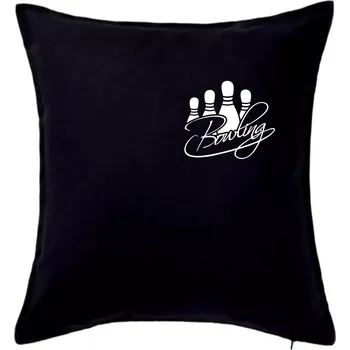 Polštář Bowling kuželky - Polštář 50x50 - 50x50 - Pouze potah ( Černá )