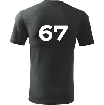 Pánské tričko Grafitové tričko s číslem 67 - na fotbal - fotbalové tričko - barva antracit - velikost M