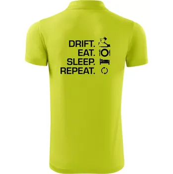 Pánská košile Drift Eat Sleep Repeat - Polokošile Victory sportovní (dresovina) - XL ( Limetková )