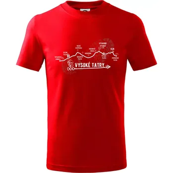 Vysoké Tatry - profil cesty - Tričko dětské bavlněné - 98 cm / 2 roky ( Červená )