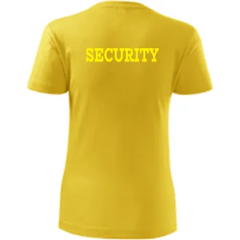Žluté dámské tričko Security - barva žlutá - velikost S