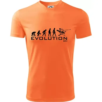 Evoluce lyžování - Dětské triko sportovní (dresovina) - 158 cm/12 let ( Neon mandarine )