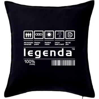 Polštář Čárový kód - Legenda - Polštář 50x50 - 50x50 - Pouze potah ( Černá )