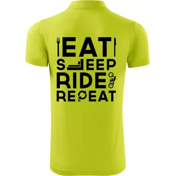 Pánská košile Eat sleep ride moto - Polokošile Victory sportovní (dresovina) - 2XL ( Limetková )