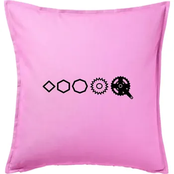 Polštář Evoluce pedály - Polštář 50x50 - 50x50 - Včetně výplně ( Růžová )