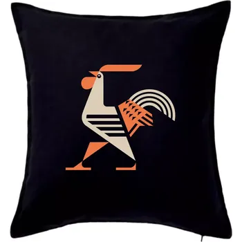 Polštář Kohout kubistický - Polštář 50x50 - 50x50 - Pouze potah ( Černá )