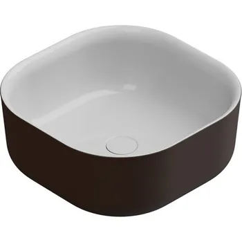 Umyvadlo Umyvadlo na desku Hit, keramické, dvoubarevné , 42x42 cm, HILAVQU42BI000035