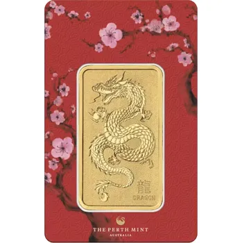 Perth Mint - Perth Mint 31,1g investiční zlatý slitek Rok Draka | 2024 - 31.099998474121094 g