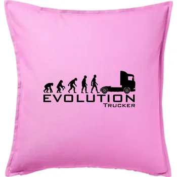 Polštář Evoluce trucker - Polštář 50x50 - 50x50 - Včetně výplně ( Růžová )