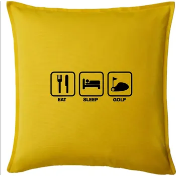 Polštář Eat sleep golf - Polštář 50x50 - 50x50 - Pouze potah ( Žlutá )