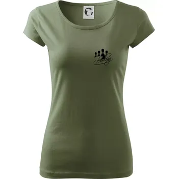 Dámské tričko Bowling kuželky - Dámské triko Pure - XS ( Khaki )