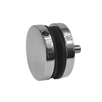 Svorka bodová na sklo 8-16 mm plochá (ø 50 mm/ M8), leštěná nerez /AISI304, balení obsahuje gumičky na sklo