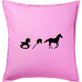 Polštář Evoluce koně - Polštář 50x50 - 50x50 - Pouze potah ( Růžová )