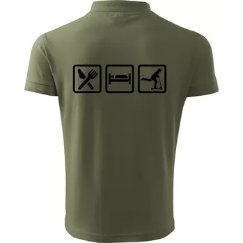Pánská košile Eat sleep koloběh - koloběžka - Polokošile pánská Pique Polo 203 - L ( Khaki )