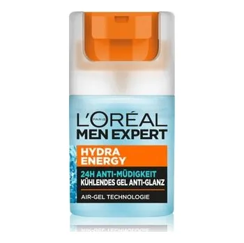Make-up L'Oréal Men Expert Hydra Energy 24H proti únavě chladivý gel na pleť proti lesku Gel na pleť