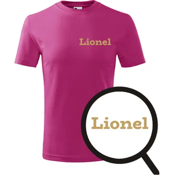 Chlapecké oblečení Purpurové dětské tričko Lionel - dárek pro malého fotbalistu - fotbalový dárek - barva purpurová - velikost 12let