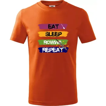 Chlapecké oblečení Eat sleep rowing repeat barevné - Tričko dětské bavlněné - 146 cm/10 let ( Oranžová )