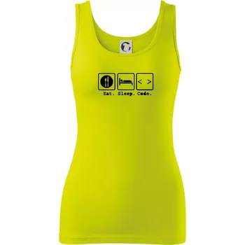 Dámské tričko Eat sleep Code - Dámské tílko - 2XL ( Limetková )
