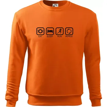 Pánská mikina Eat sleep run repeat v řadě - Mikina Essential pánská - 2XL ( Oranžová )