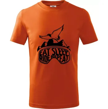 Chlapecké tričko Eat sleep ride repeat - hory - Tričko dětské bavlněné - 122 cm/6 let ( Oranžová )