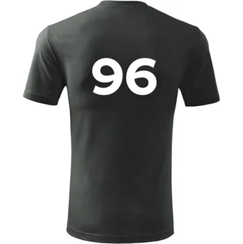 Pánské tričko Grafitové tričko s číslem 96 - na fotbal - fotbalové tričko - barva antracit - velikost XXXL