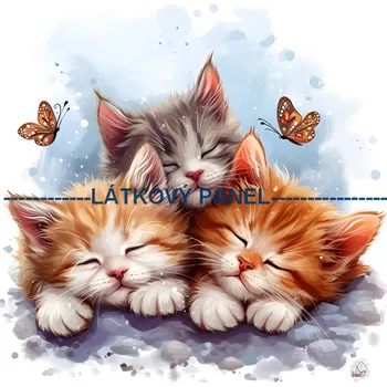 Látkový panel - Kočka - KČ-172 Velikost: 25x25cm, Materiál: Kočárkovina